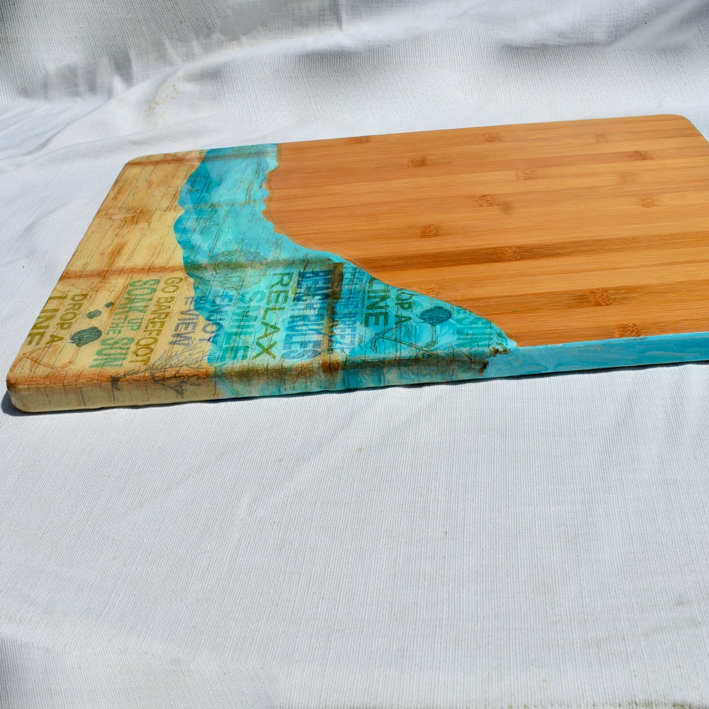 Beach Rules Charcuterie Board • Beach Vibe Charcuterie Board • Bamboo Beach Themed Serving Tray