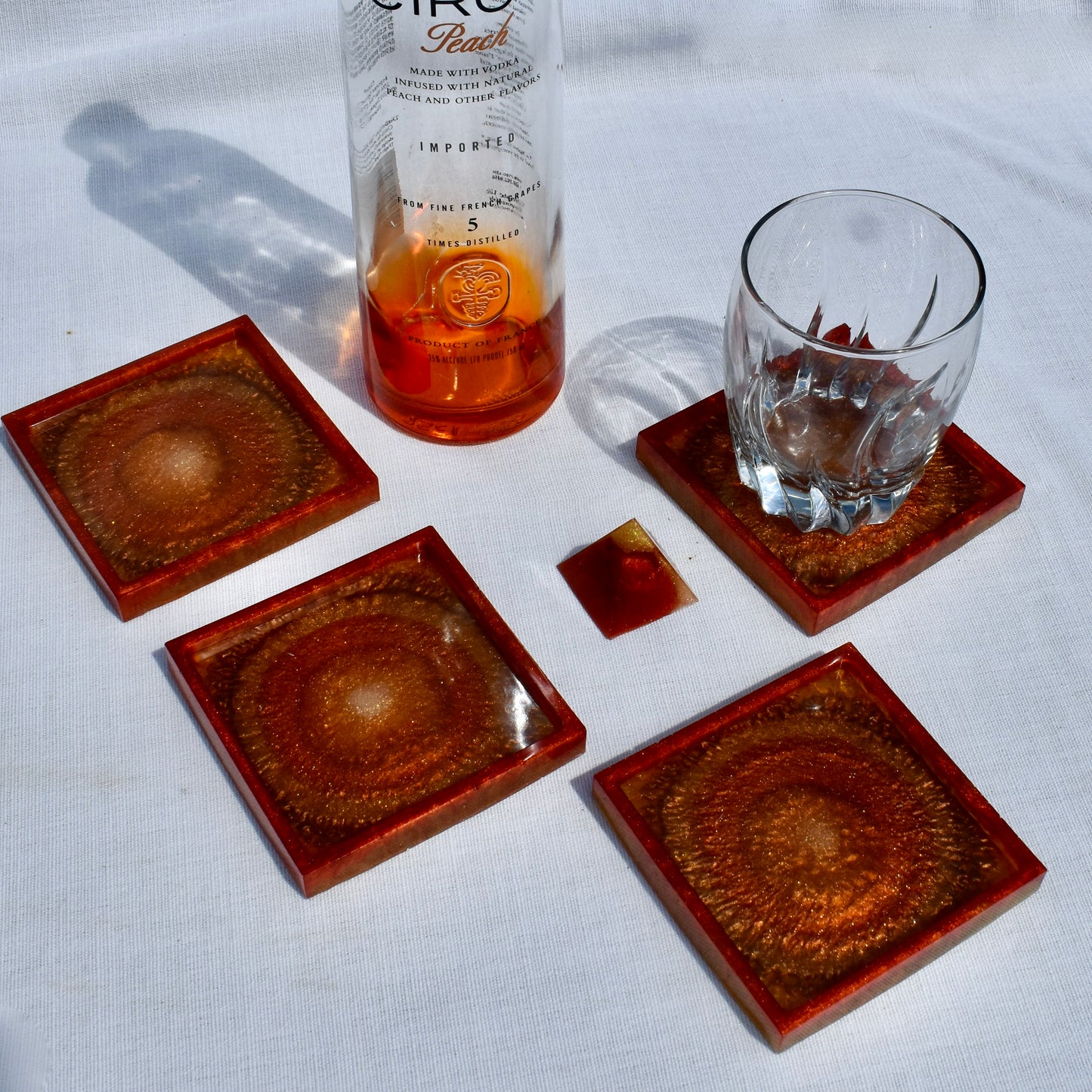 Fall Themed Coaster Set • Autumn Vibes Square Coasters 🍁 Thanksgiving Coaster Set