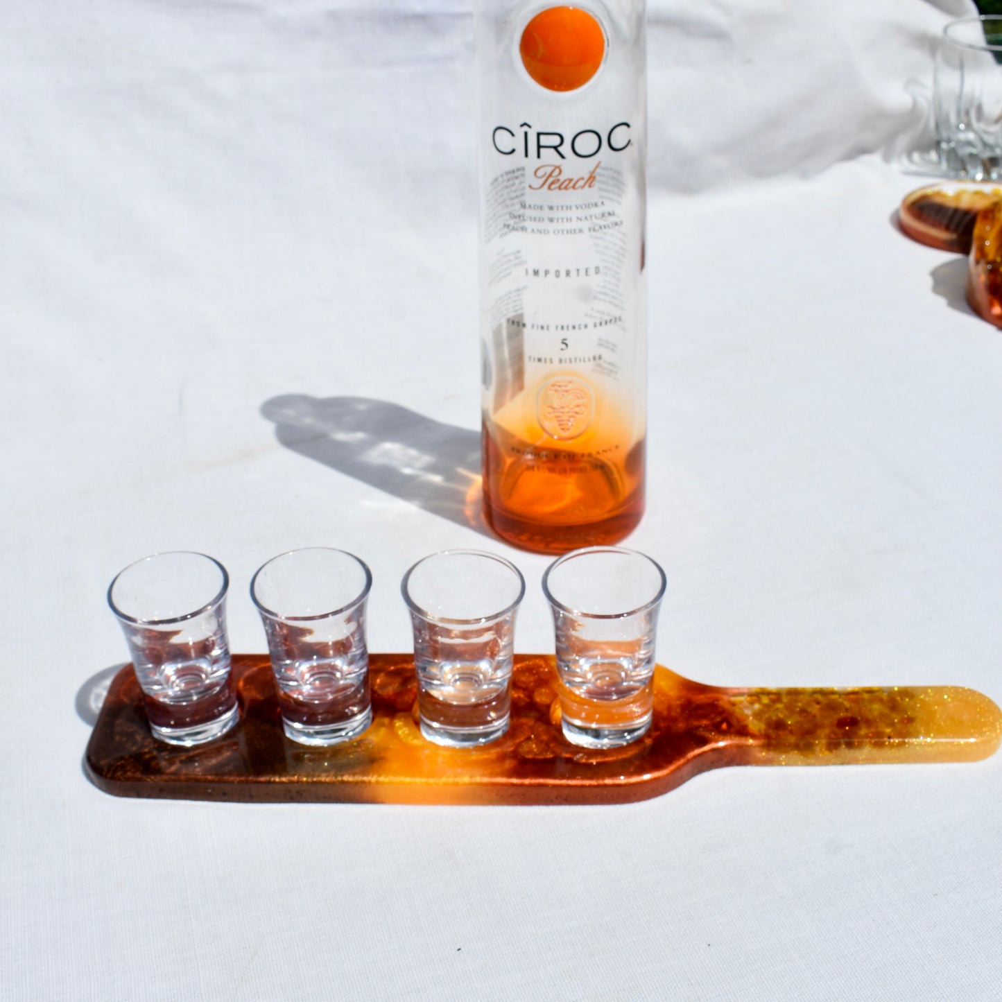 Autumn Shot Glass Holder • Shot Glass Paddle • Home Barware • Candle Holder