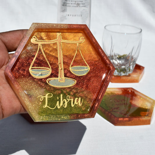 Personalized Libra Birthday Coasters • September/October Birthday Coasters • Personalized Birthday Coasters