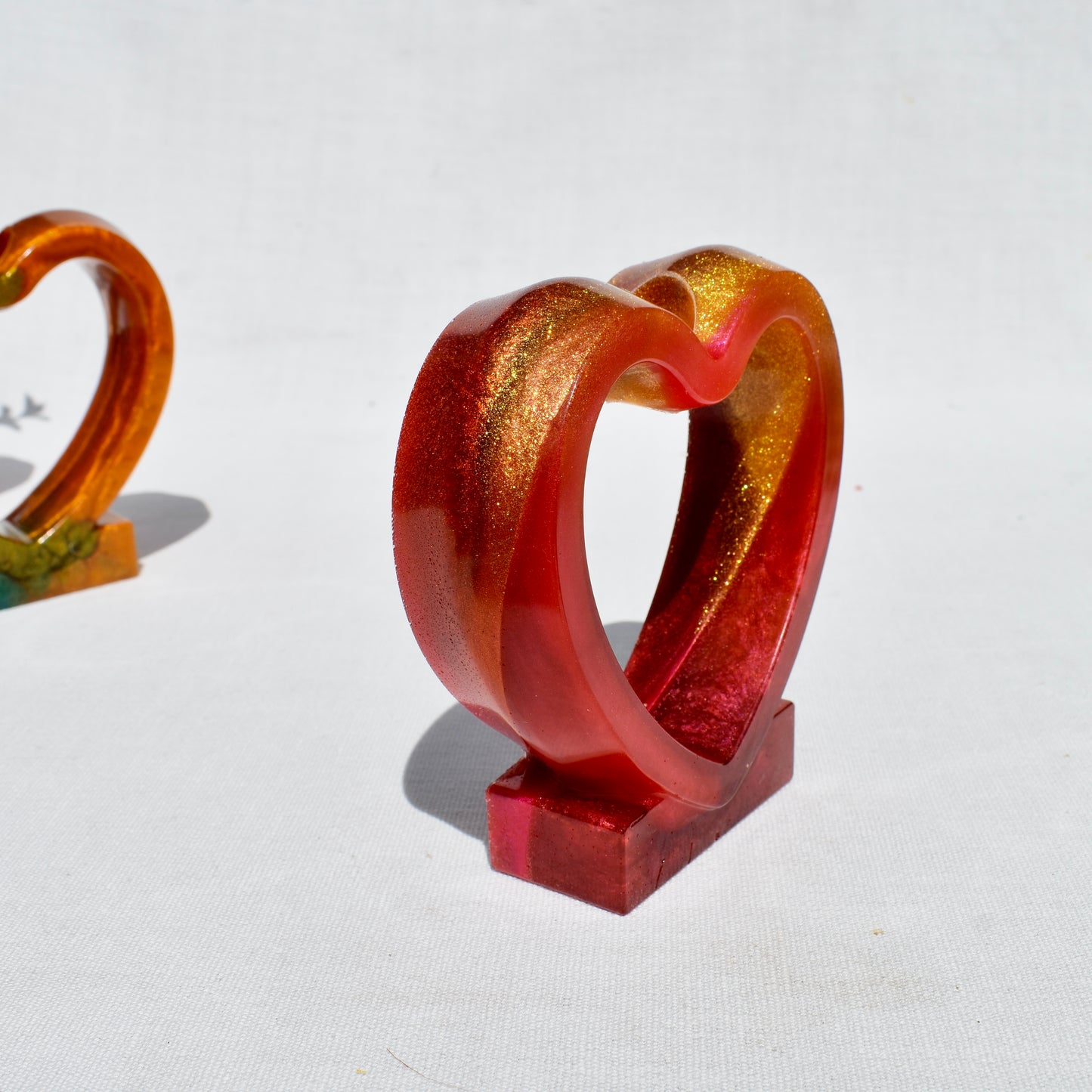 Autumn Heart Shaped Propagation Vase (2-piece set) • Fall Bud Vase • Hydroponic Plant Cutting Vase
