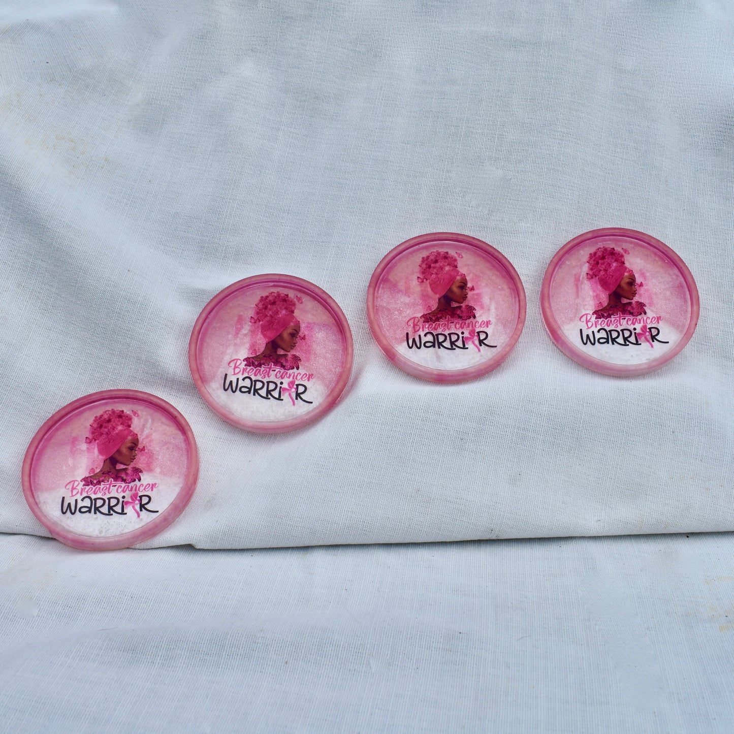 Breast Cancer Warrior Coasters 🎀 Afro Breast Cancer Coasters • Black Cancer Survivor Coasters