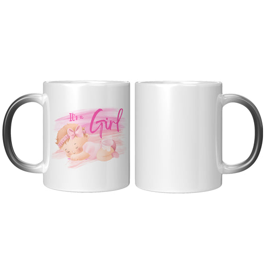 “It’s a Girl” Coffee Mug 🎀“Magic” Gender Reveal Mug 🎀 Gender Reveal Coffee Mug