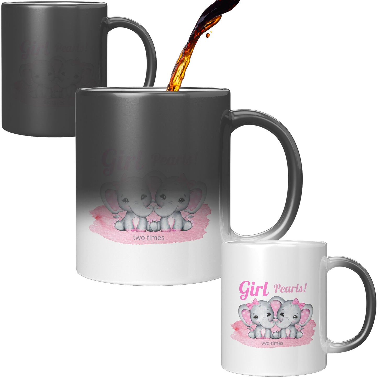 “Magic” Gender Reveal Twin Girls Mug • Having 2 Baby Girls Coffee Mug •  Twin Pregnancy Announcement Mug