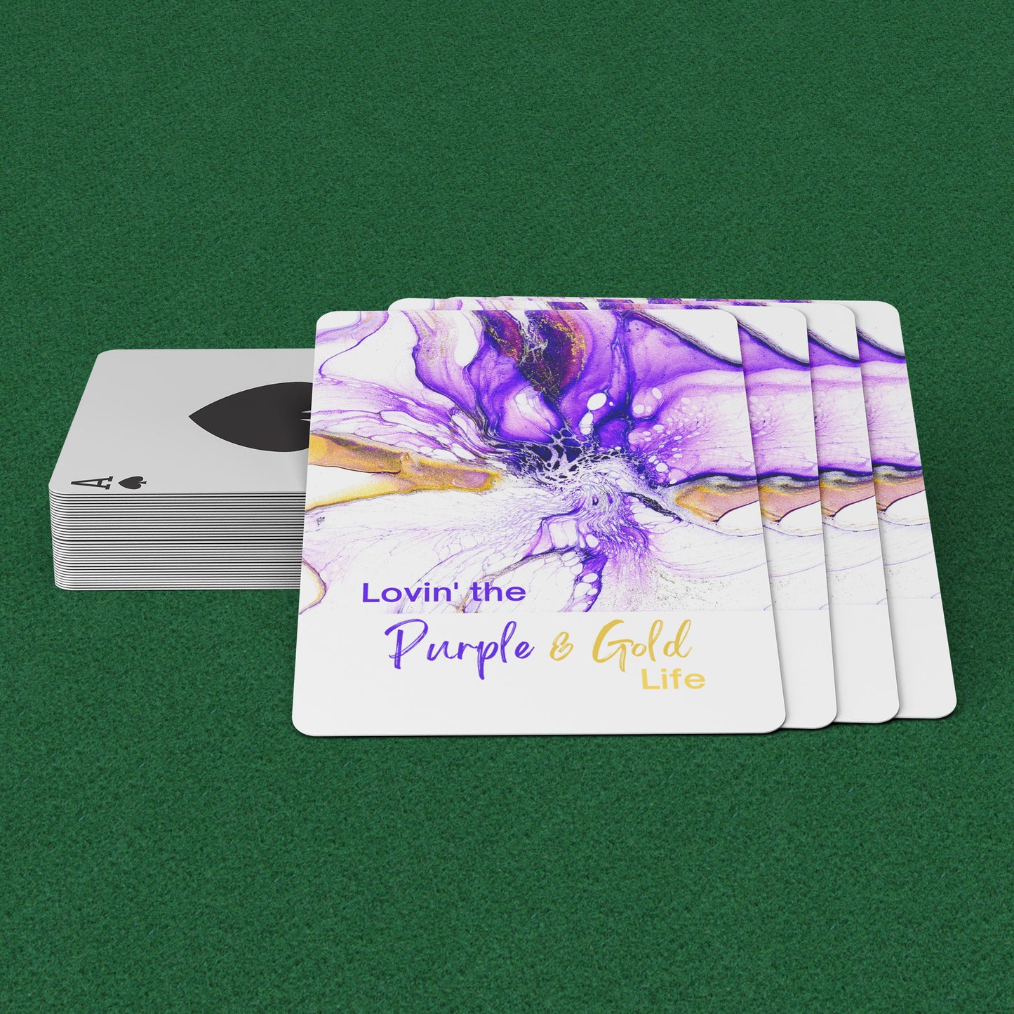 Purple & Gold Playing Cards • Personalized Purple & Gold Playing Cards • Custom Playing Cards
