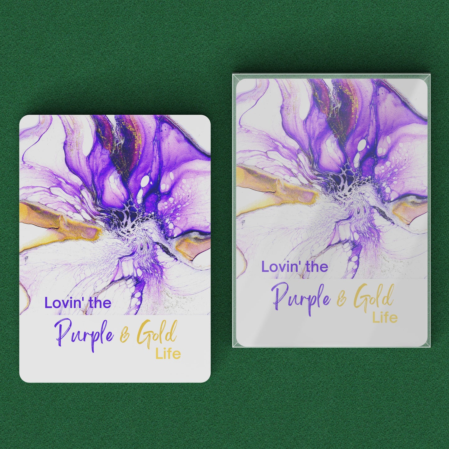 Purple & Gold Playing Cards • Personalized Purple & Gold Playing Cards • Custom Playing Cards