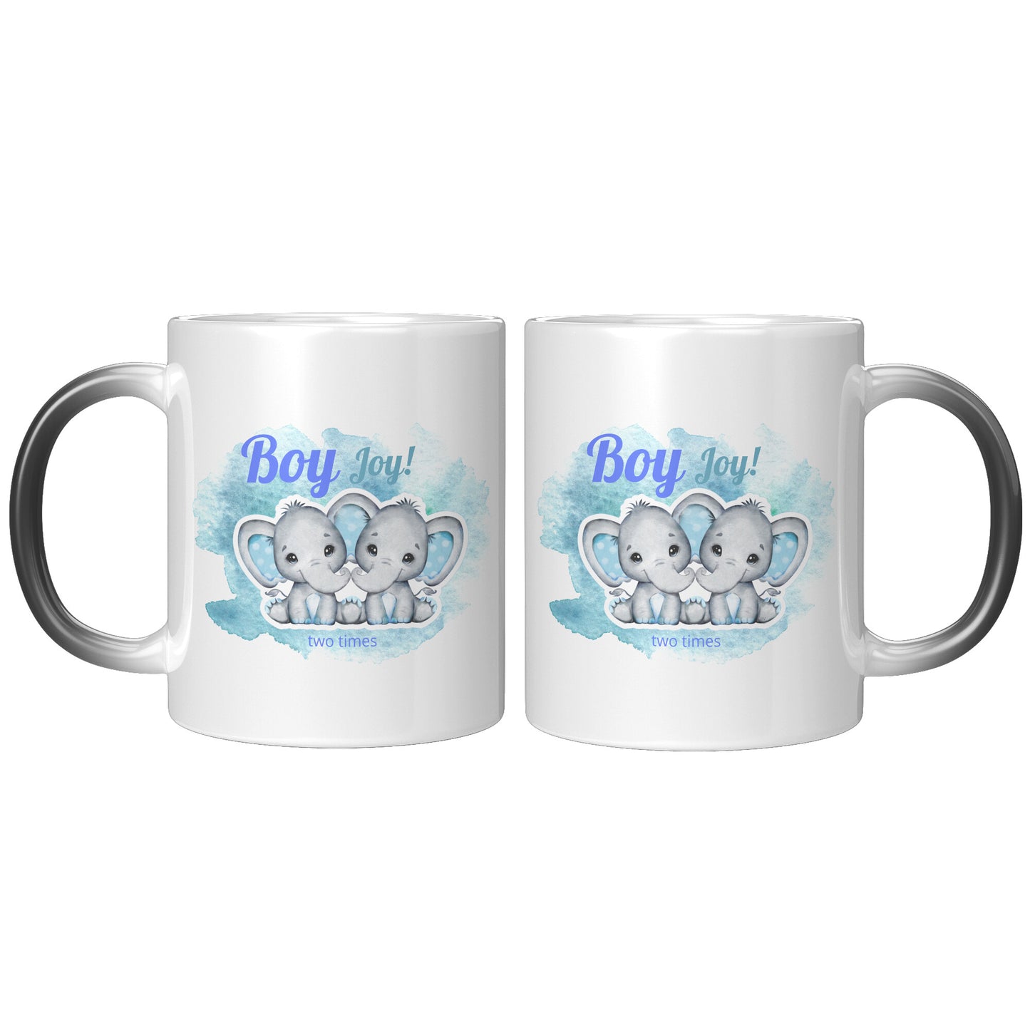 Twin Boys “Magic” Gender Reveal Mug • Boy Joy 2x Coffee Mug •  Twin Pregnancy Announcement Mug