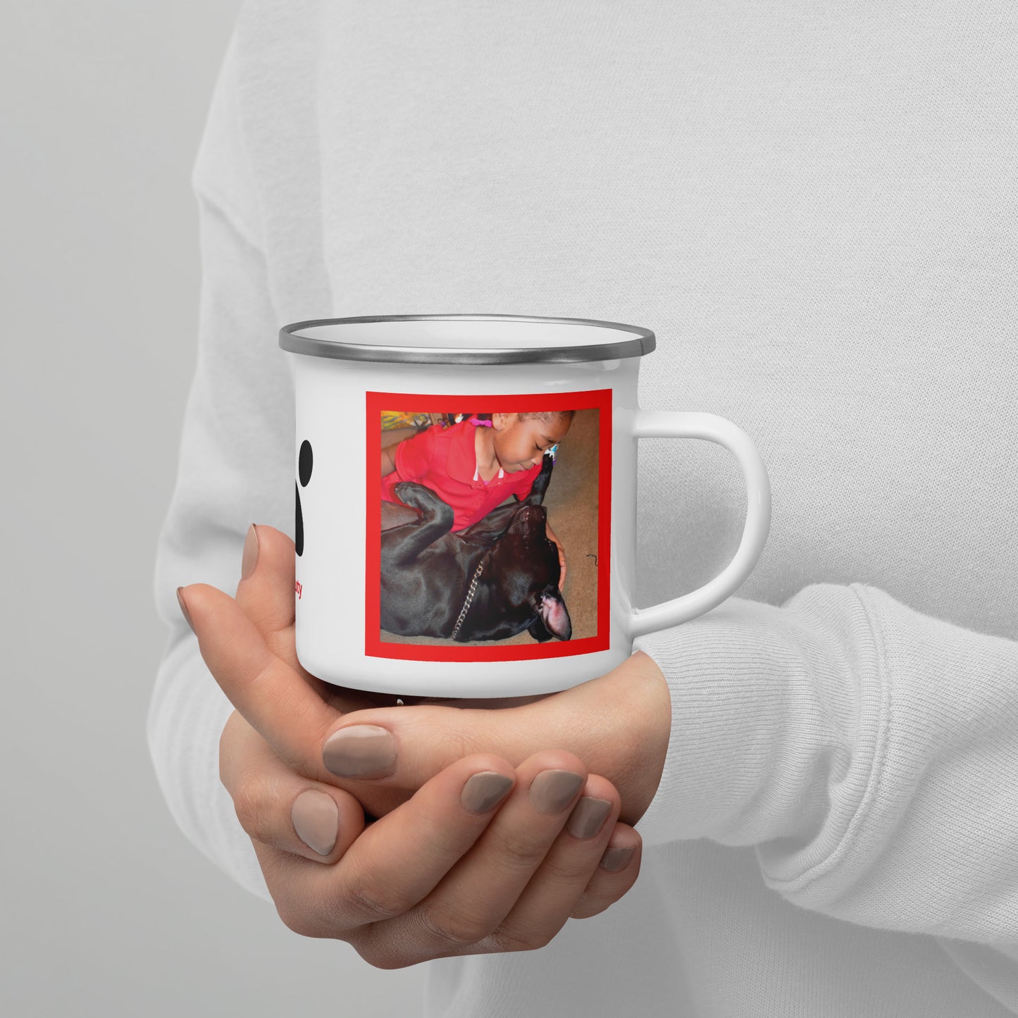 Custom Enamel DOG Mug • Personalized Dog Mug • Campfire Dog Lover Mug • Vintage Enamel Mug