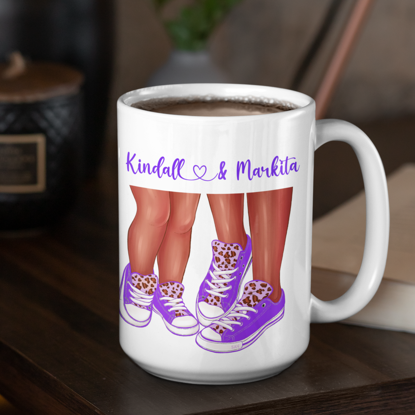 Mom and Daughter Personalized Coffee Mug • Mother’s Day Coffee Mug Gift • Sneaker Mom Mug