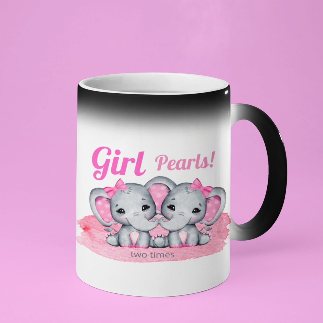 “Magic” Gender Reveal Twin Girls Mug • Having 2 Baby Girls Coffee Mug •  Twin Pregnancy Announcement Mug