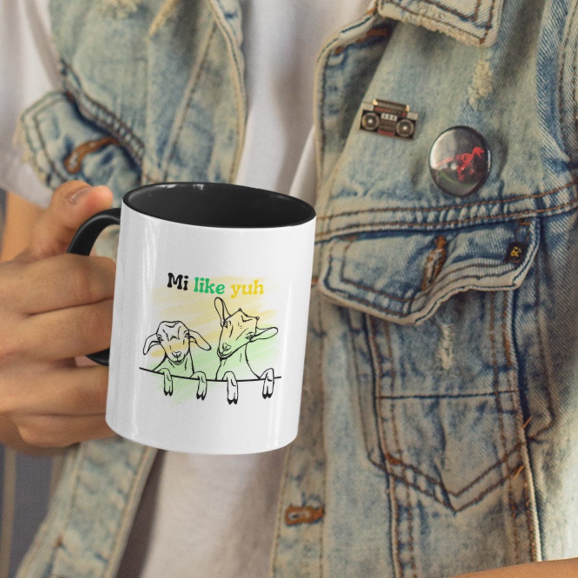 Jamaican Loves Goats Coffee Mug 🇯🇲 Jamaican Mi Like Yuh Mug • Jamaican Pride Gift Mug