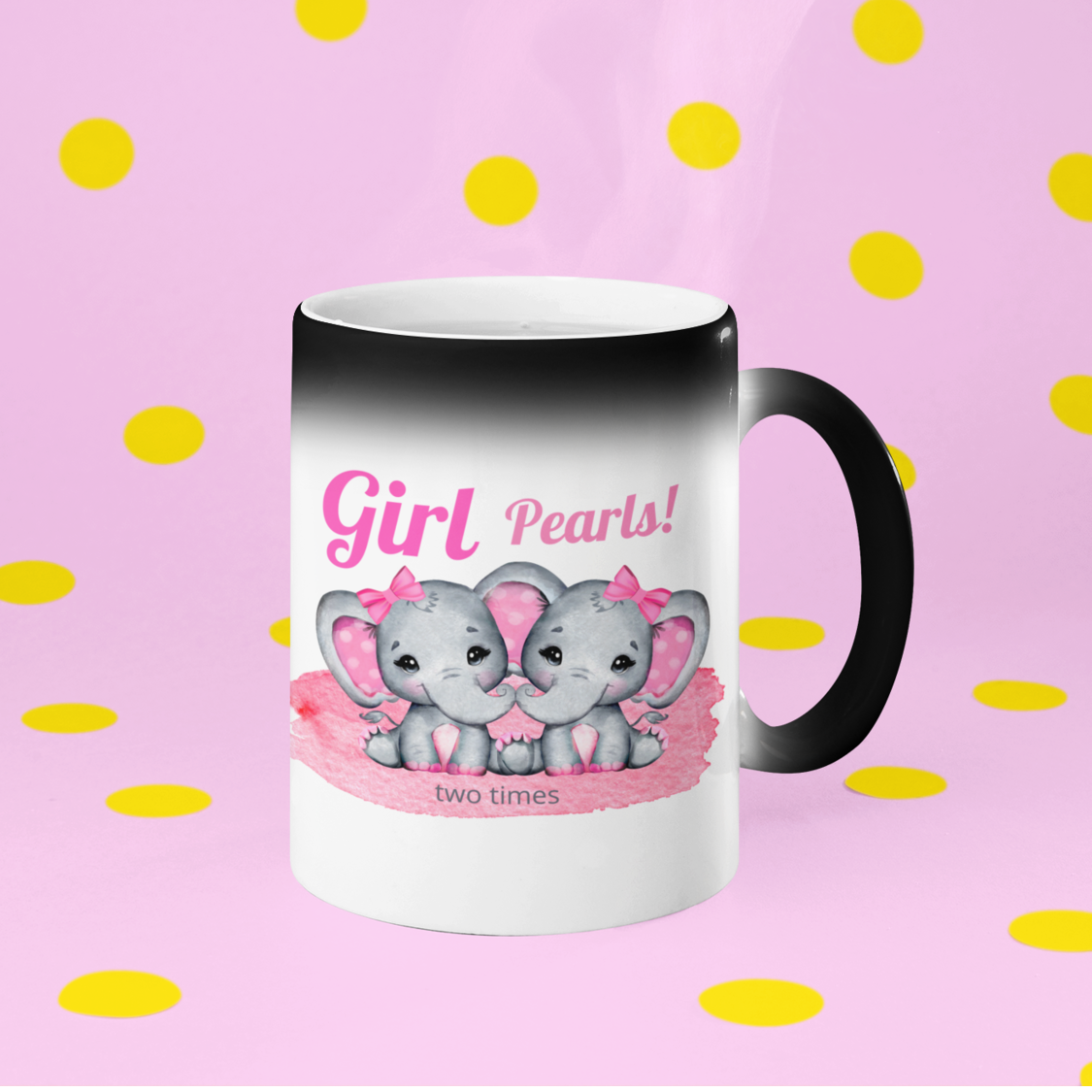 “Magic” Gender Reveal Twin Girls Mug • Having 2 Baby Girls Coffee Mug •  Twin Pregnancy Announcement Mug