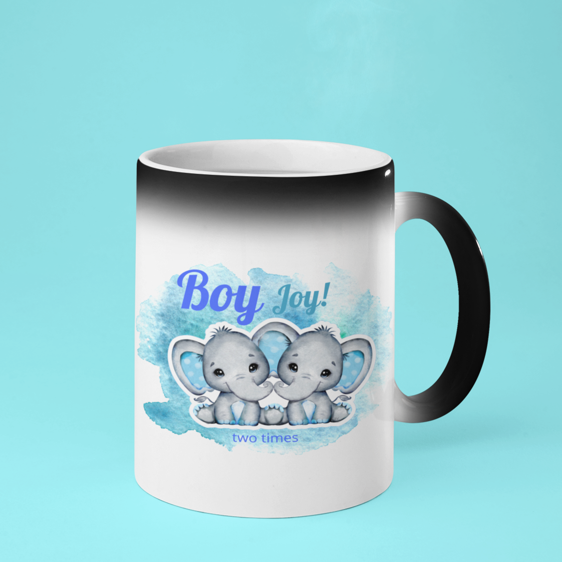 Twin Boys “Magic” Gender Reveal Mug • Boy Joy 2x Coffee Mug •  Twin Pregnancy Announcement Mug