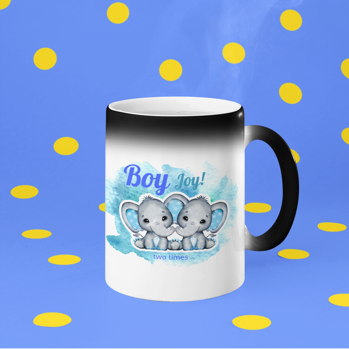 Twin Boys “Magic” Gender Reveal Mug • Boy Joy 2x Coffee Mug •  Twin Pregnancy Announcement Mug