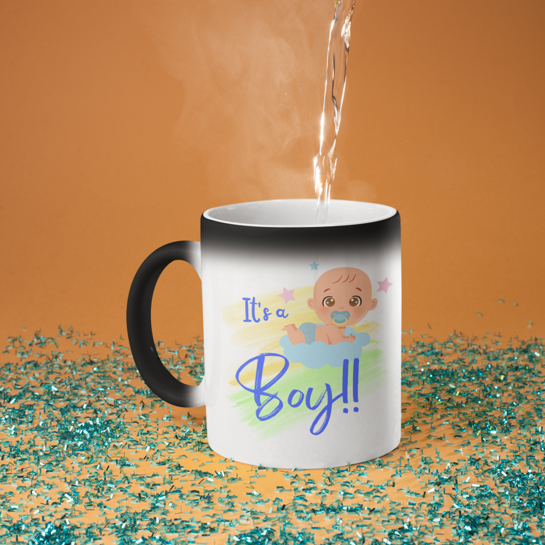 “It’s a Boy” Coffee Mug •  “Magic” Gender Reveal Mug 🍼 Gender Reveal Coffee Mug