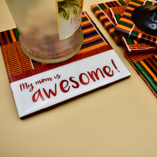 Personalized Coasters – Presents for Mom - Unique Mom Day Gift Idea – Afrocentric Gift - Gift for Wife