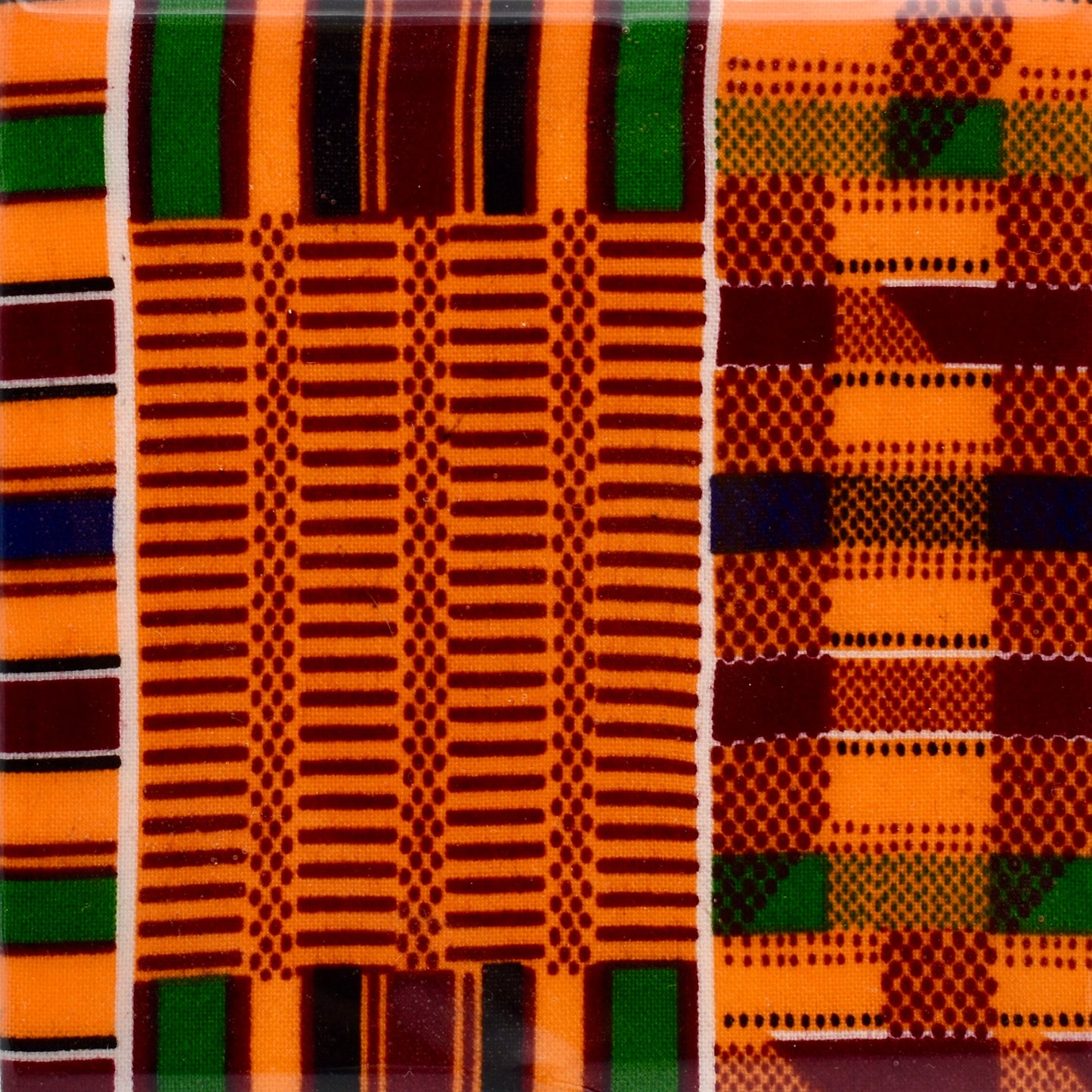 Kente Gifts – Kente Décor – African Inspired Coasters - Ceramic Drink Coaster Set - Gift for Him – Gift for Her – Geometric Coasters