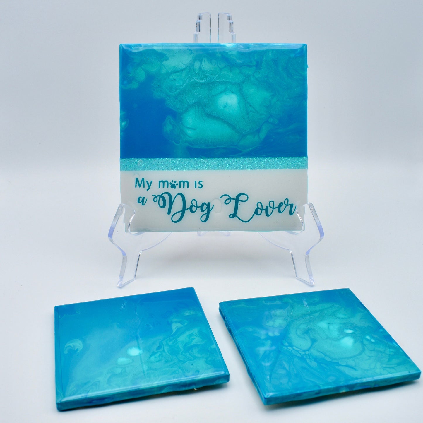 My Mom is a Dog Lover Ceramic Beverage Coaster Set