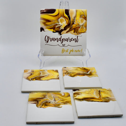 Personalized Grandparent Coaster Gift Set