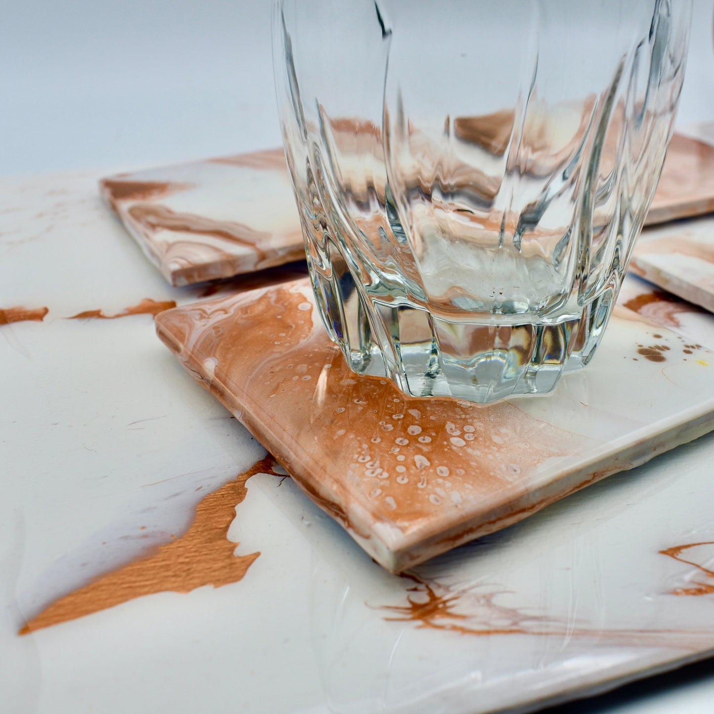 Faux Marble Copper Coasters