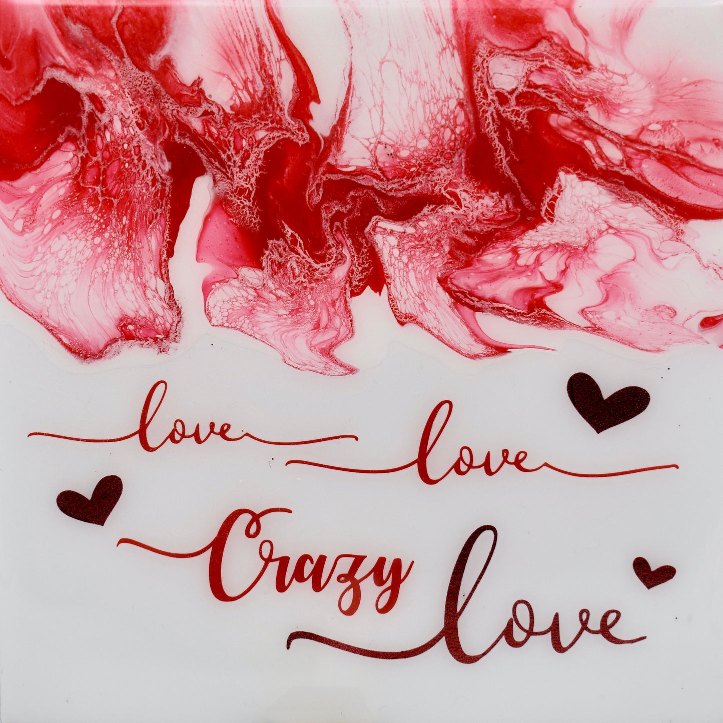 "Crazy Love" Red and White Coaster Set •  Sorority Gift