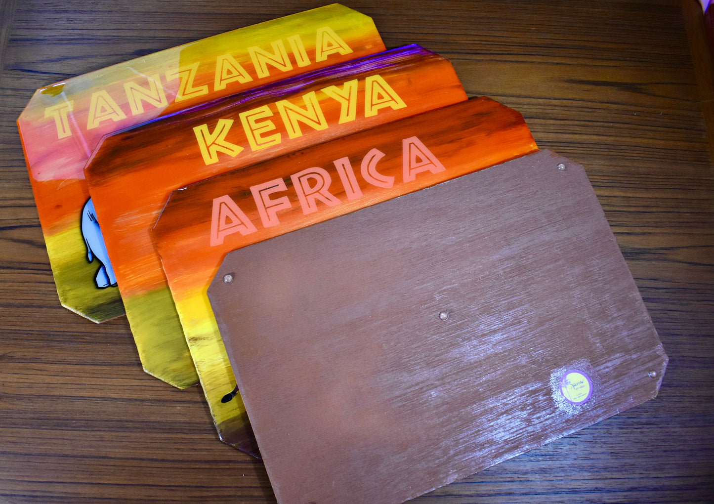 African Themed Wooden Placemats