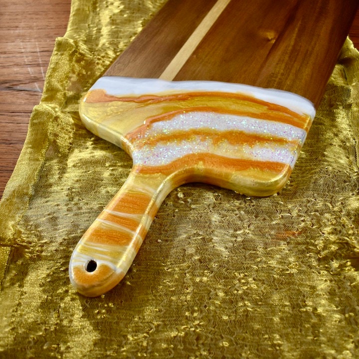 Gold & White Cheese Board Paddle