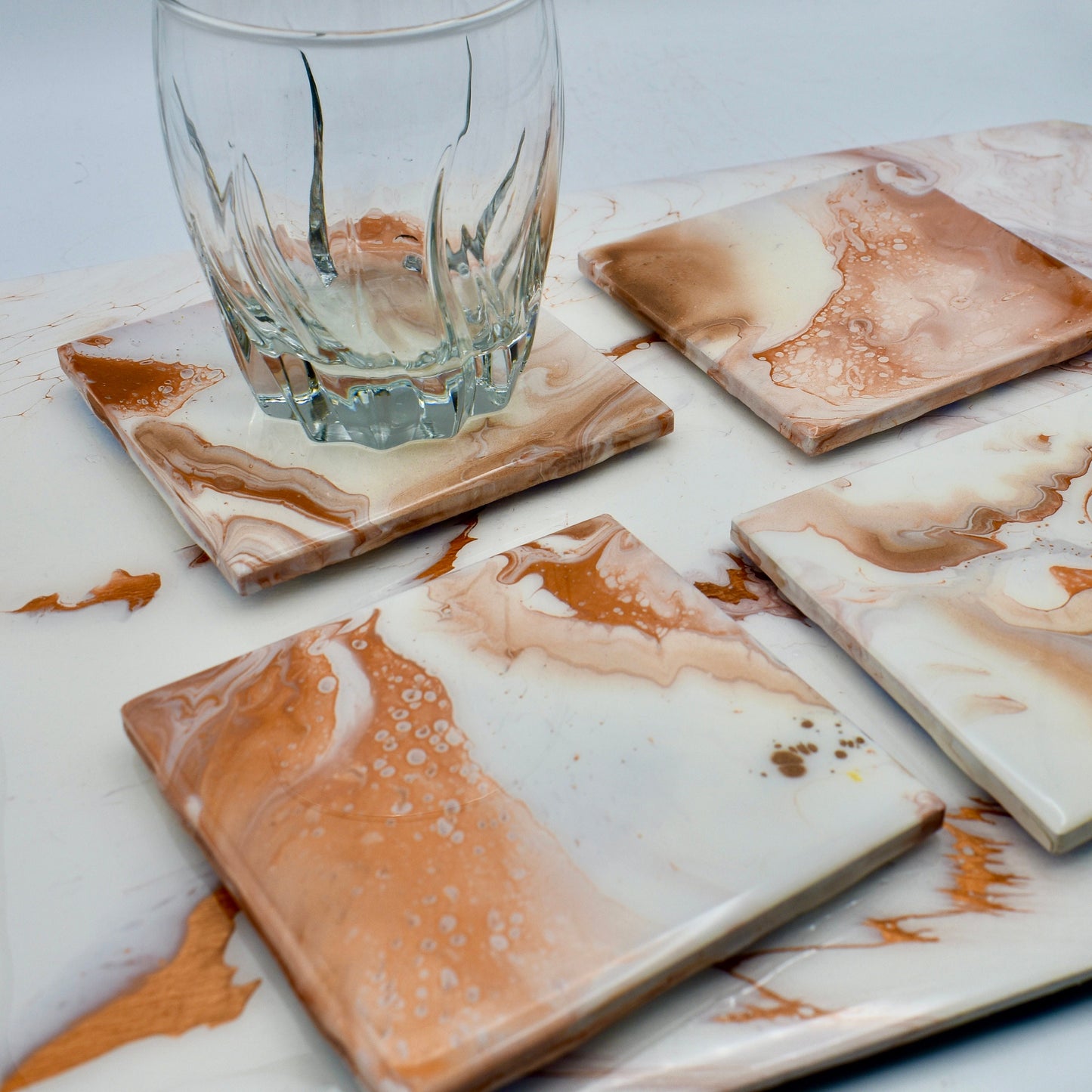 Faux Marble Copper Coasters
