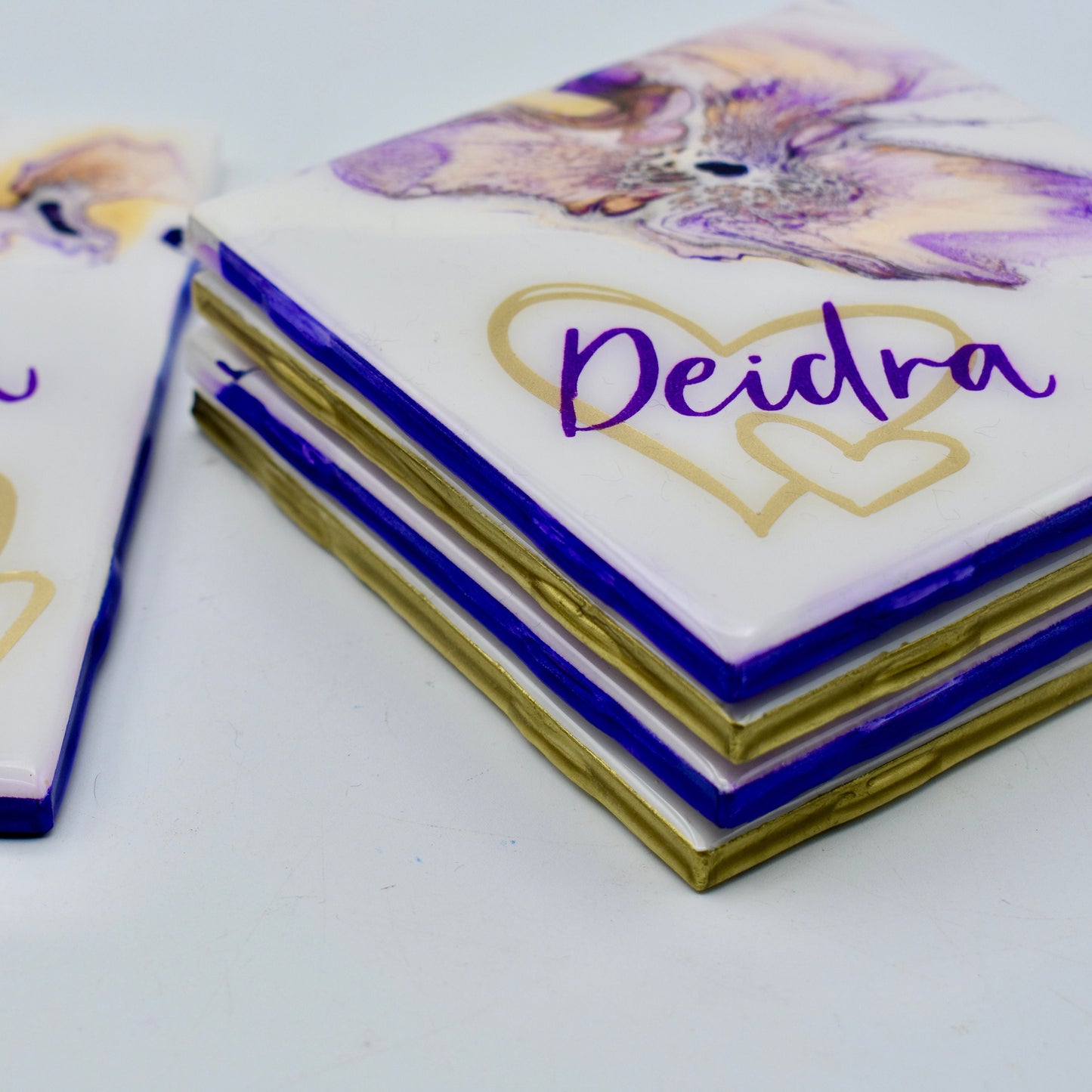 Personalized Ceramic Coasters • Personalized Valentine’s Gift