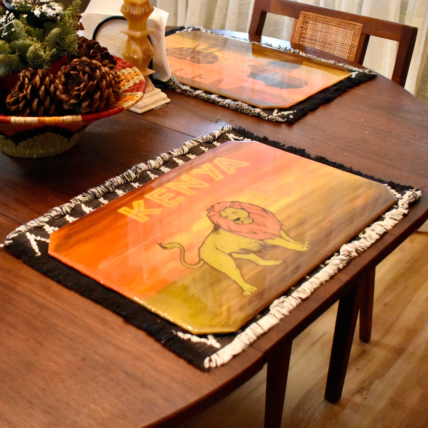 African Themed Wooden Placemats