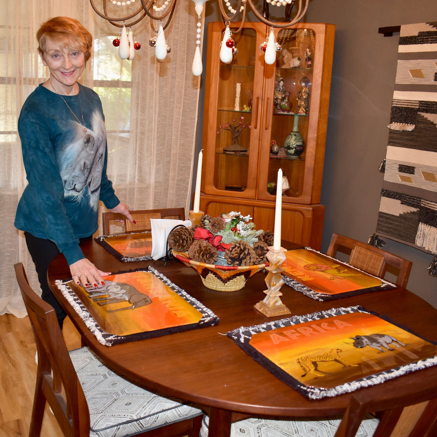 African Themed Wooden Placemats
