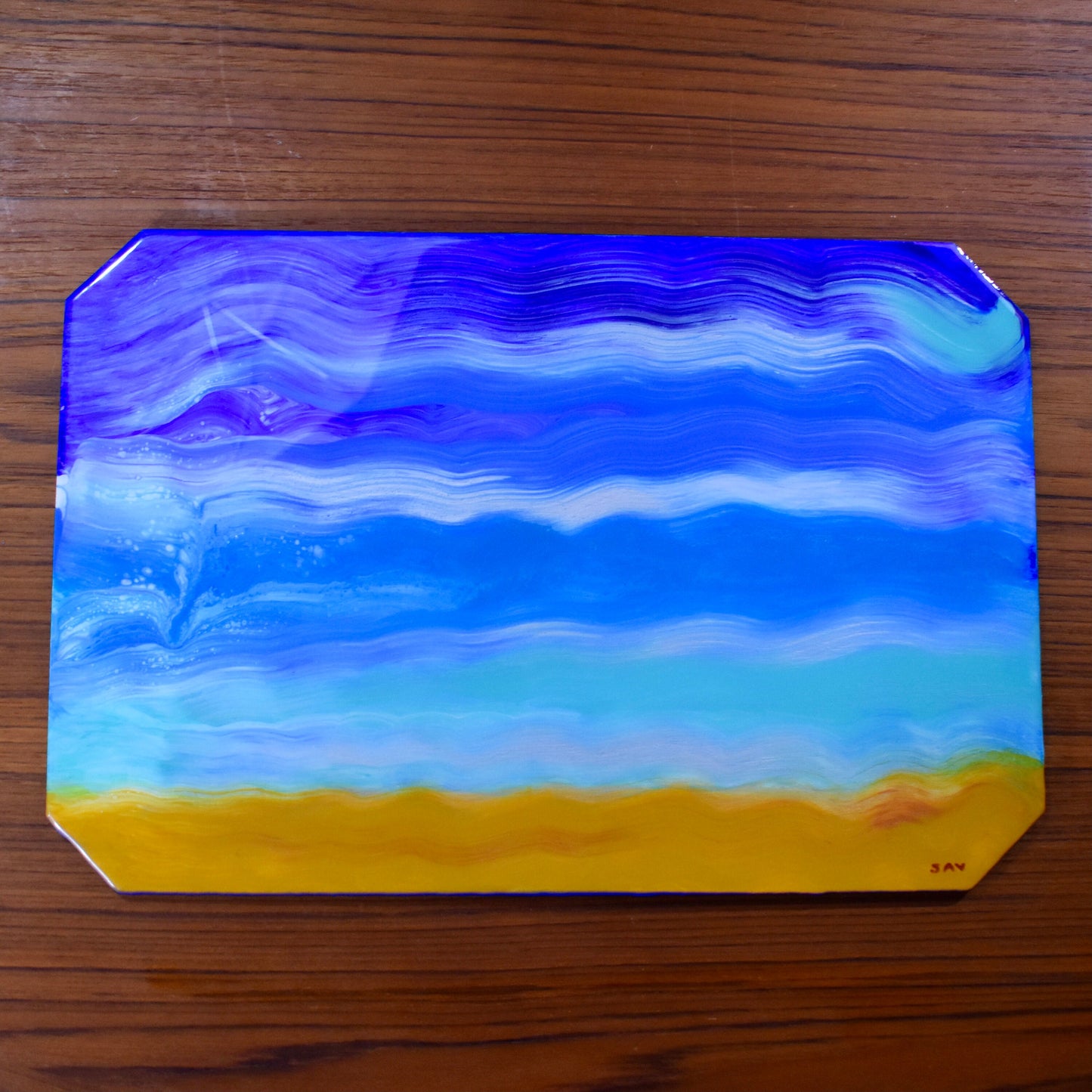 4 Beach/Ocean Themed Wooden Placemats