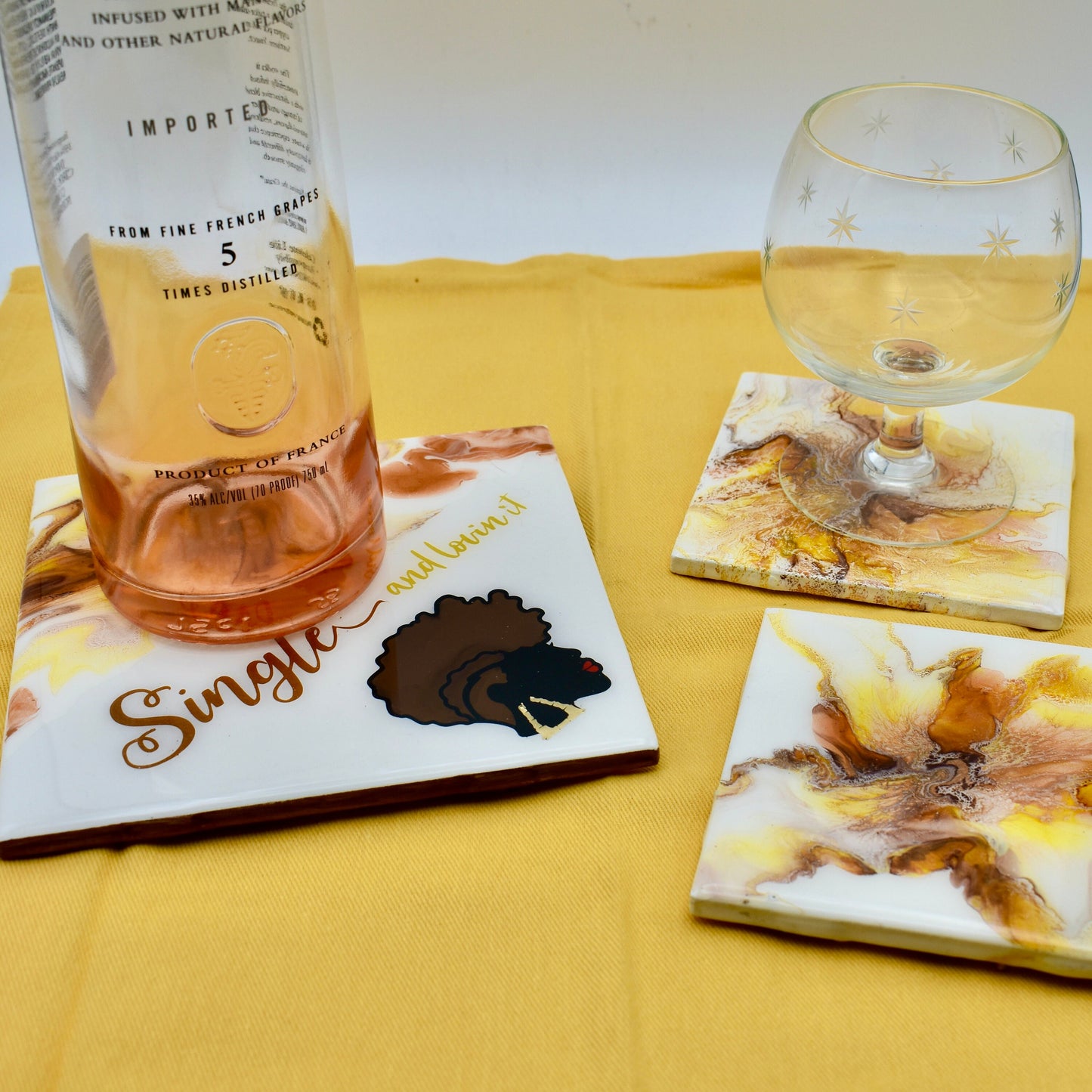 Single Ladies 3-piece Coaster Set • Divorce Gift • Breakup Gift