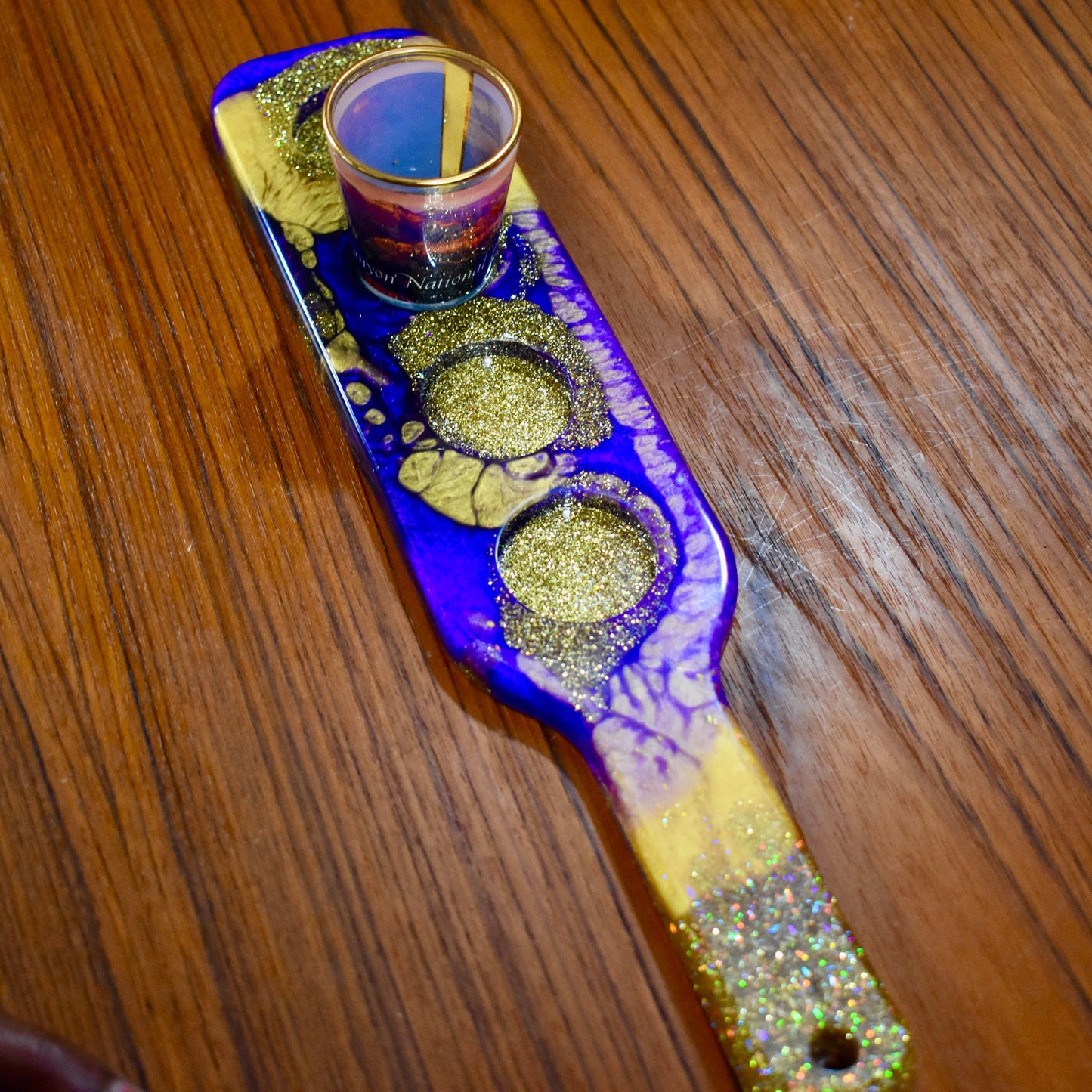 Purple & Gold Shot Glass Holder/Paddle – Flight Paddle