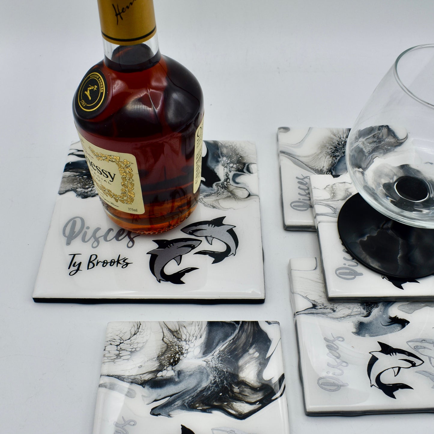 Custom Pisces Birthday Coaster Set • Zodiac Coasters