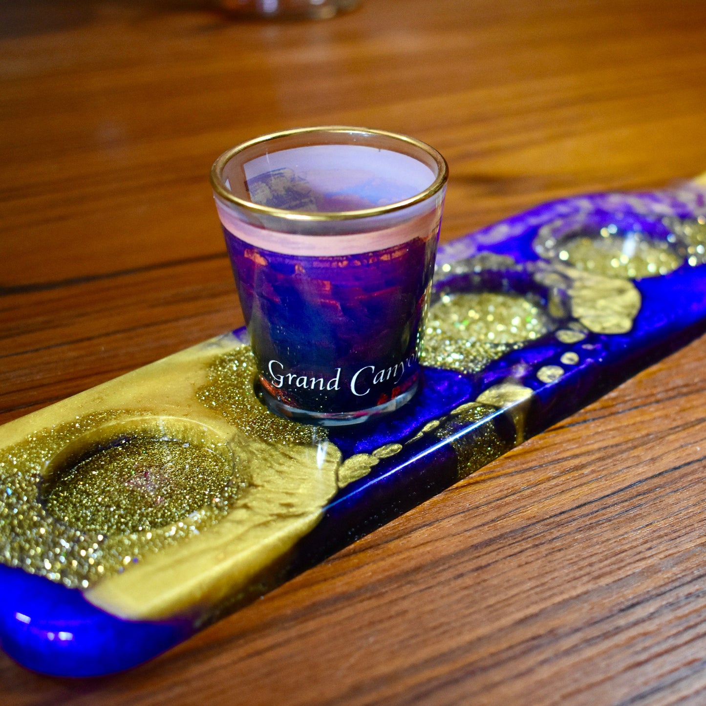 Purple & Gold Shot Glass Holder/Paddle – Flight Paddle