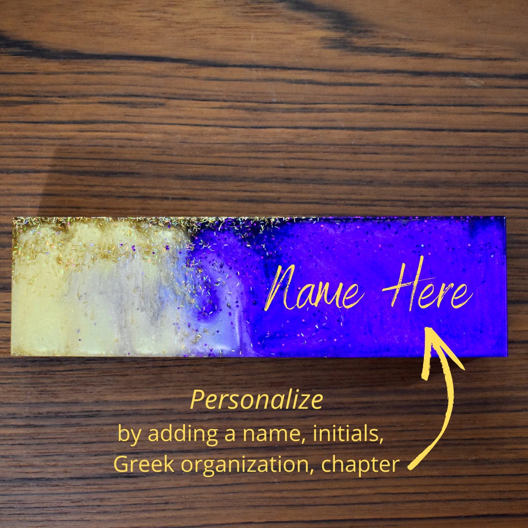 Purple Gold Pen Pencil Holder & Desk Organizer – Fraternity Office Gift