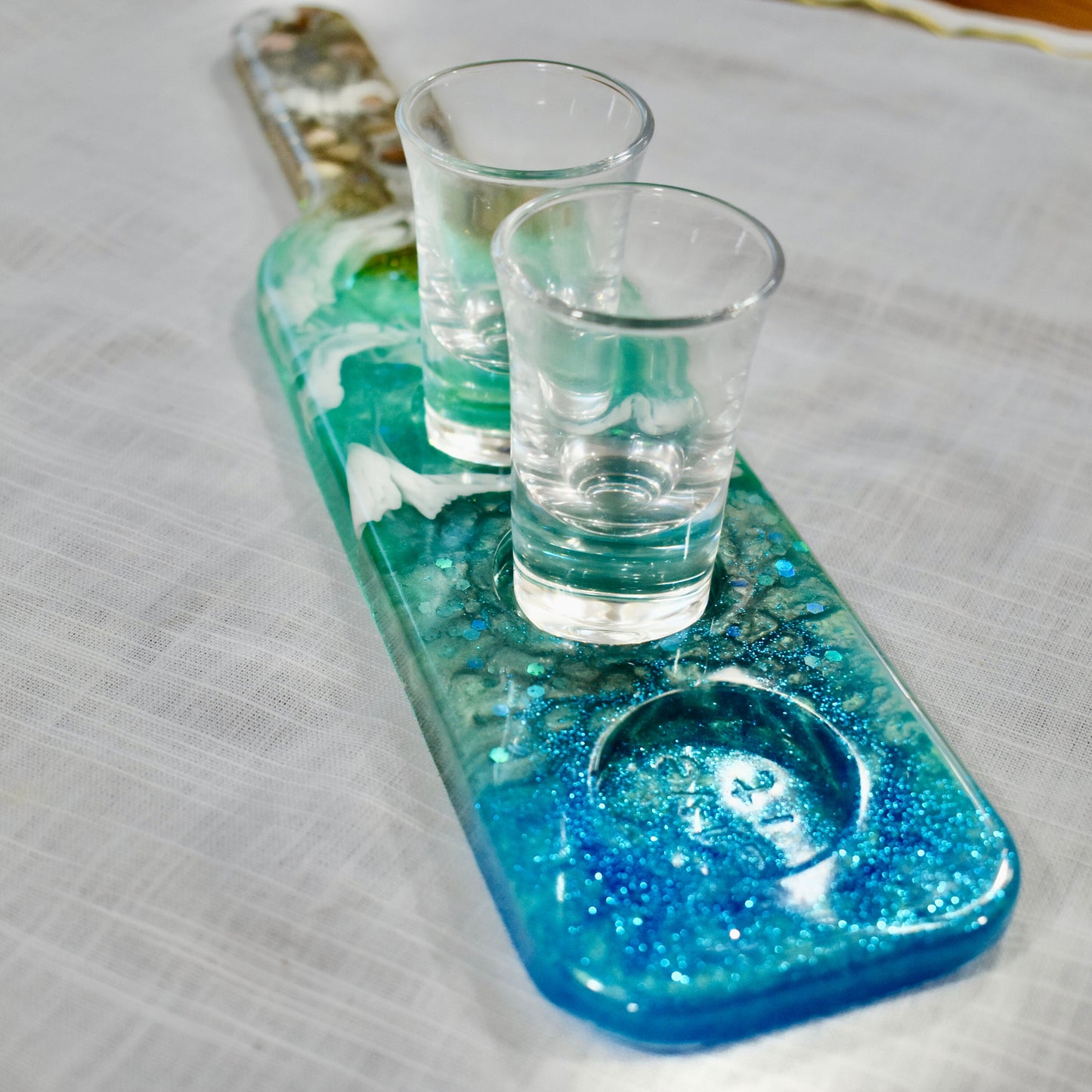 Beach Theme Shot Glass Holder - Paddle