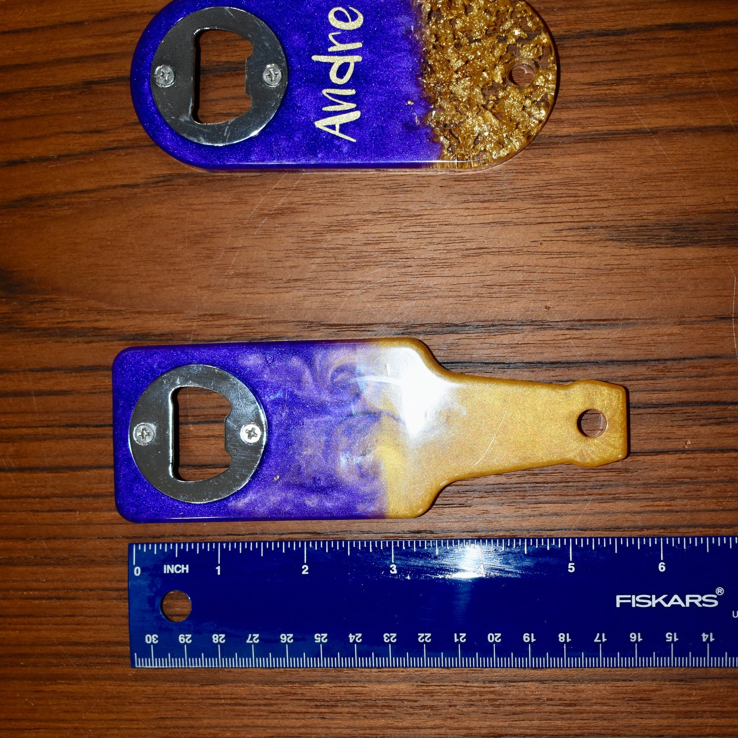 PERSONALIZED Purple & Gold Bottle Opener