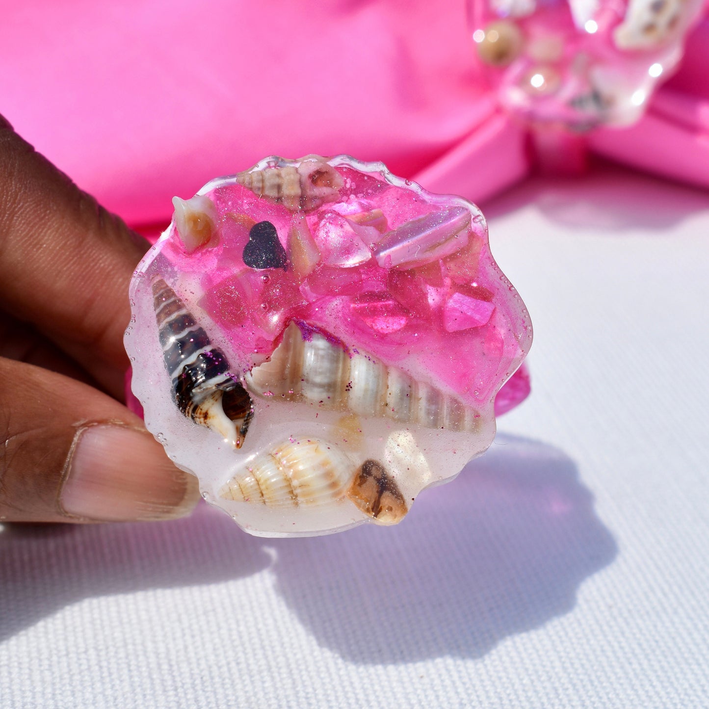 Seashell Themed Pink Napkin Rings