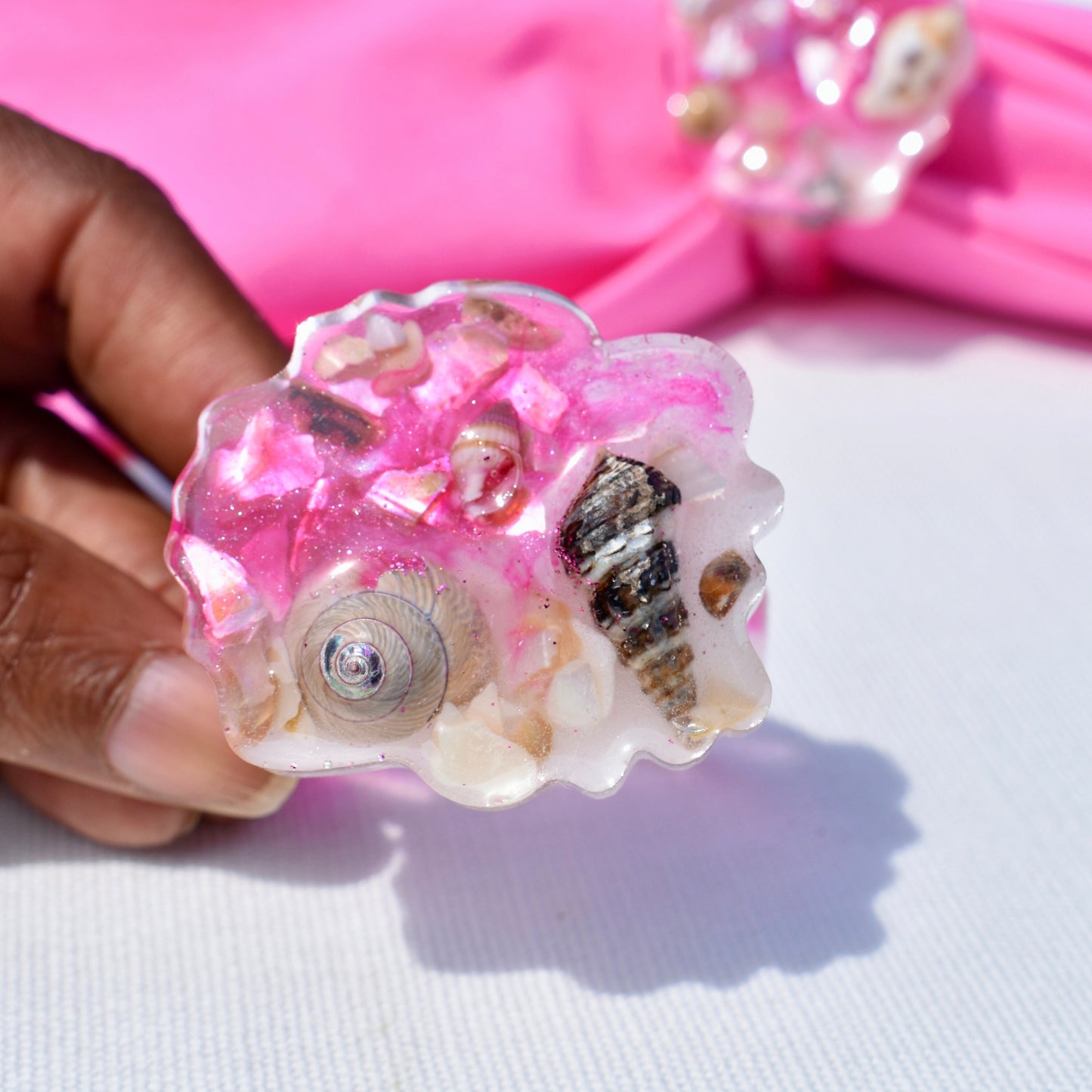 Seashell Themed Pink Napkin Rings