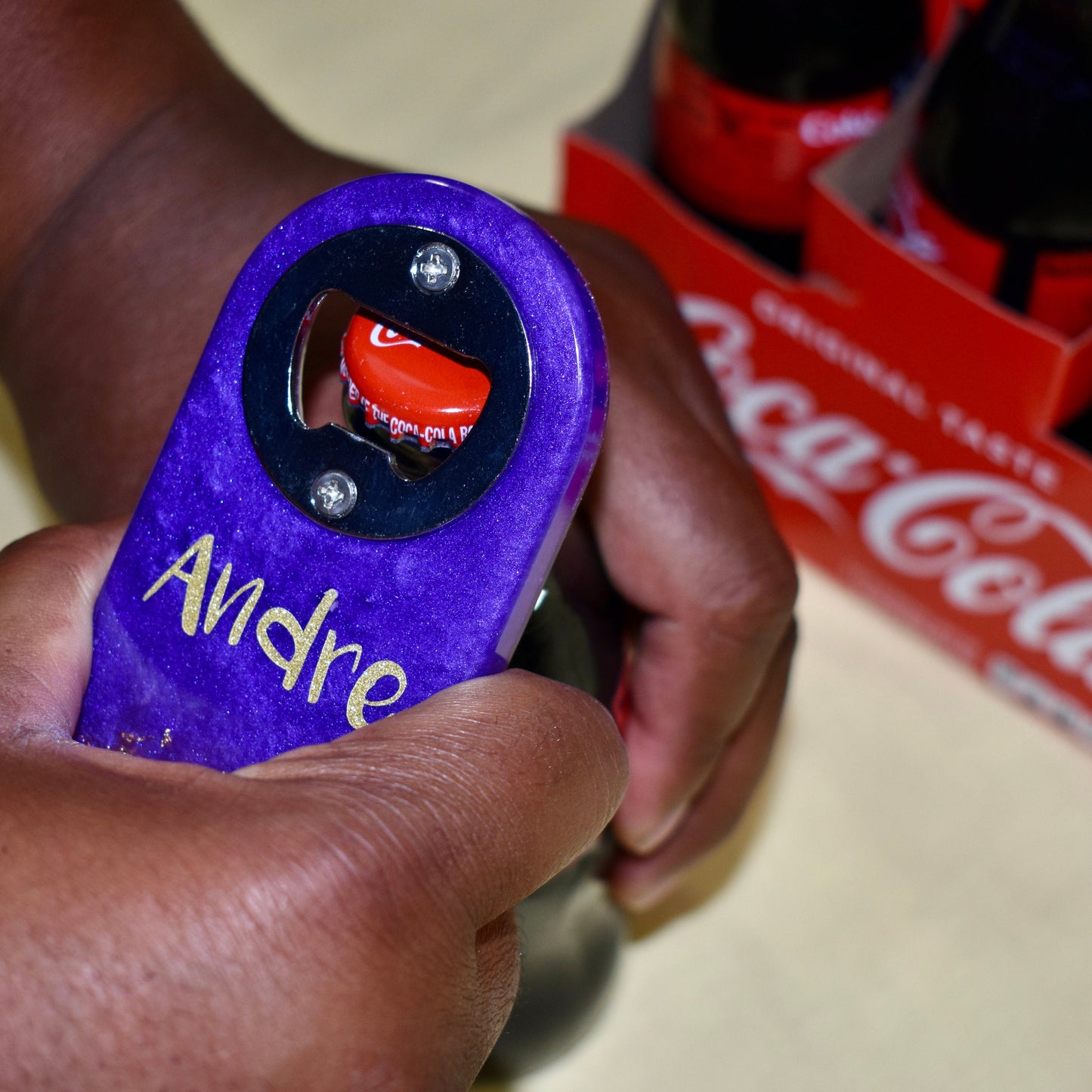 PERSONALIZED Purple & Gold Bottle Opener