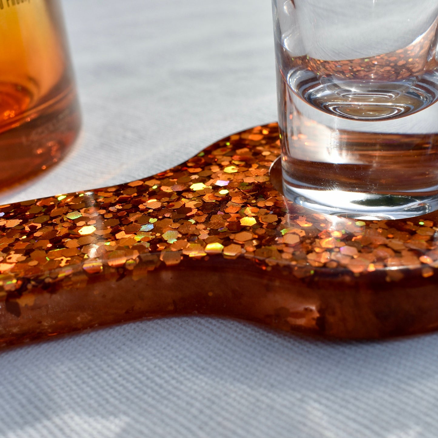Copper Colored Shot Glass Holder • Shot Glass Paddle • Beer Flight