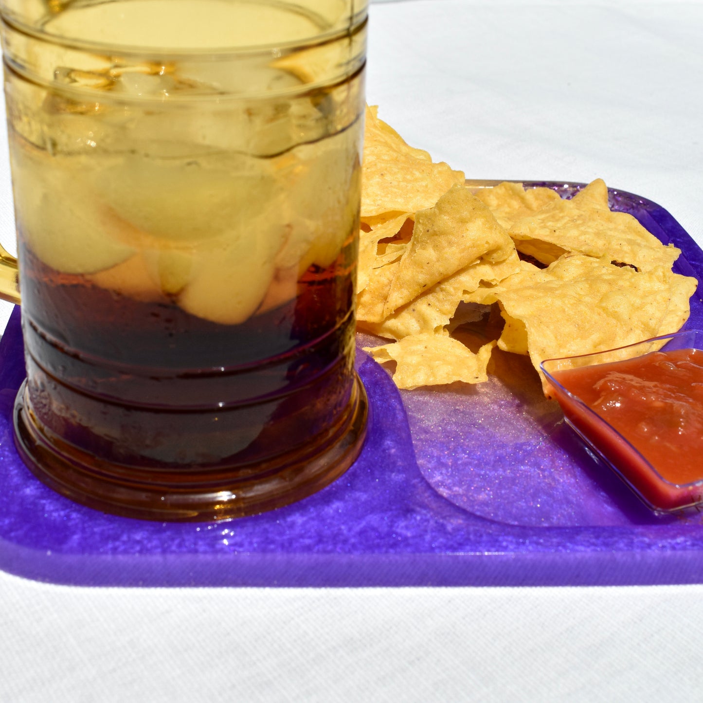 Square Purple & Gold Snack Tray•Breakfast Tray • TV Tray • Bed Tray