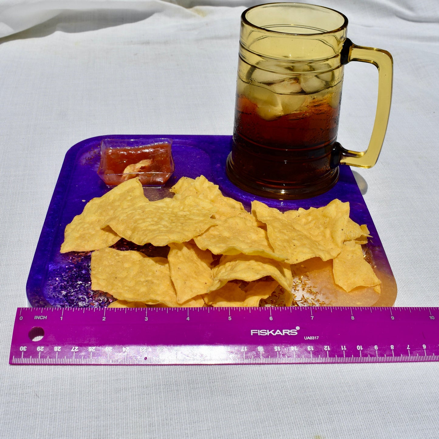 Square Purple & Gold Snack Tray•Breakfast Tray • TV Tray • Bed Tray