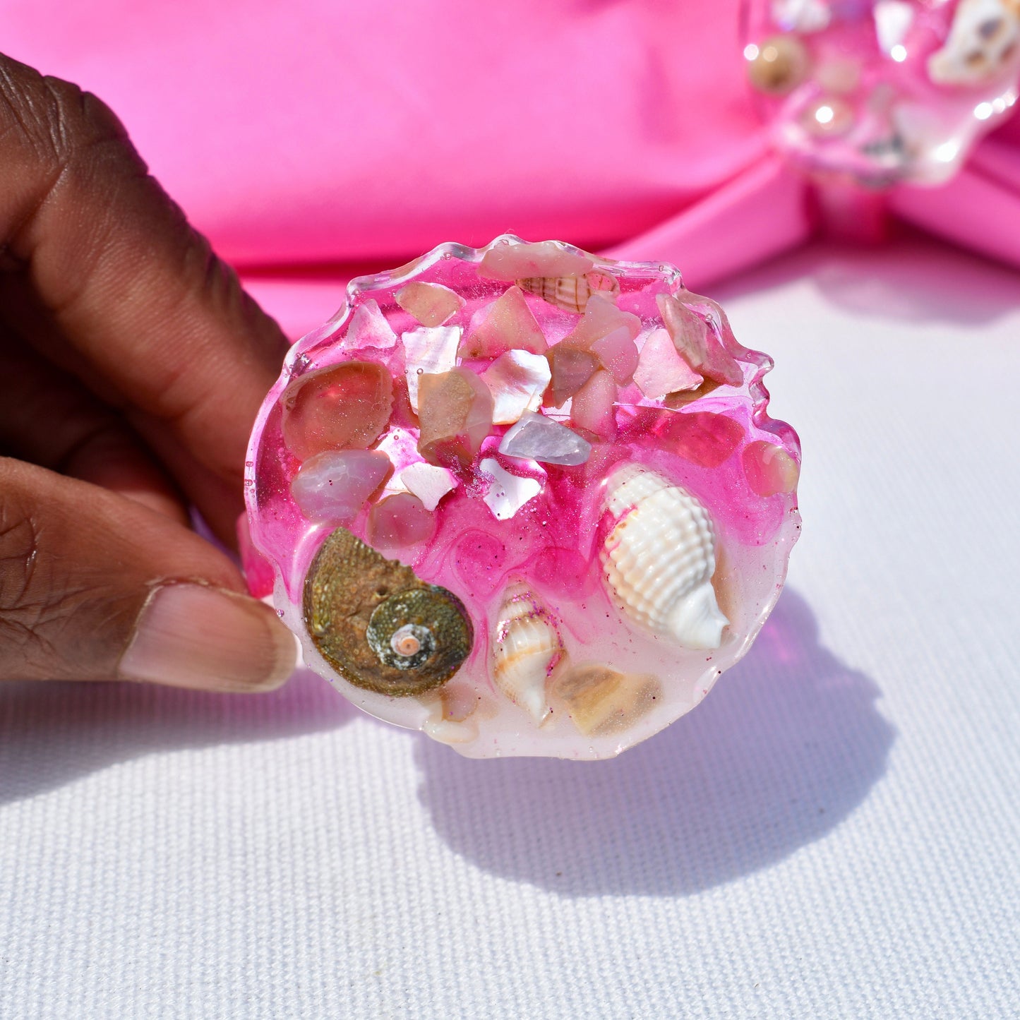 Seashell Themed Pink Napkin Rings