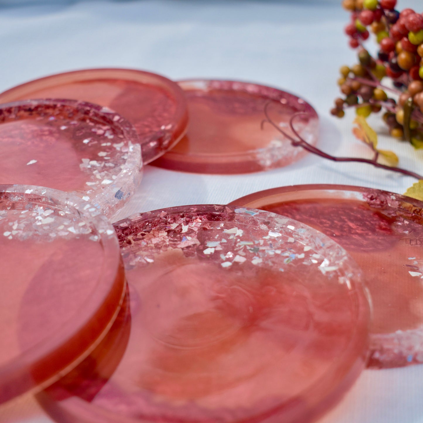 Crushed Glass Beverage Coasters