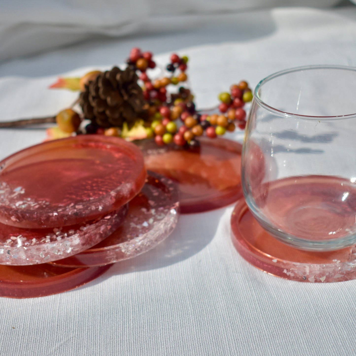 Crushed Glass Beverage Coasters