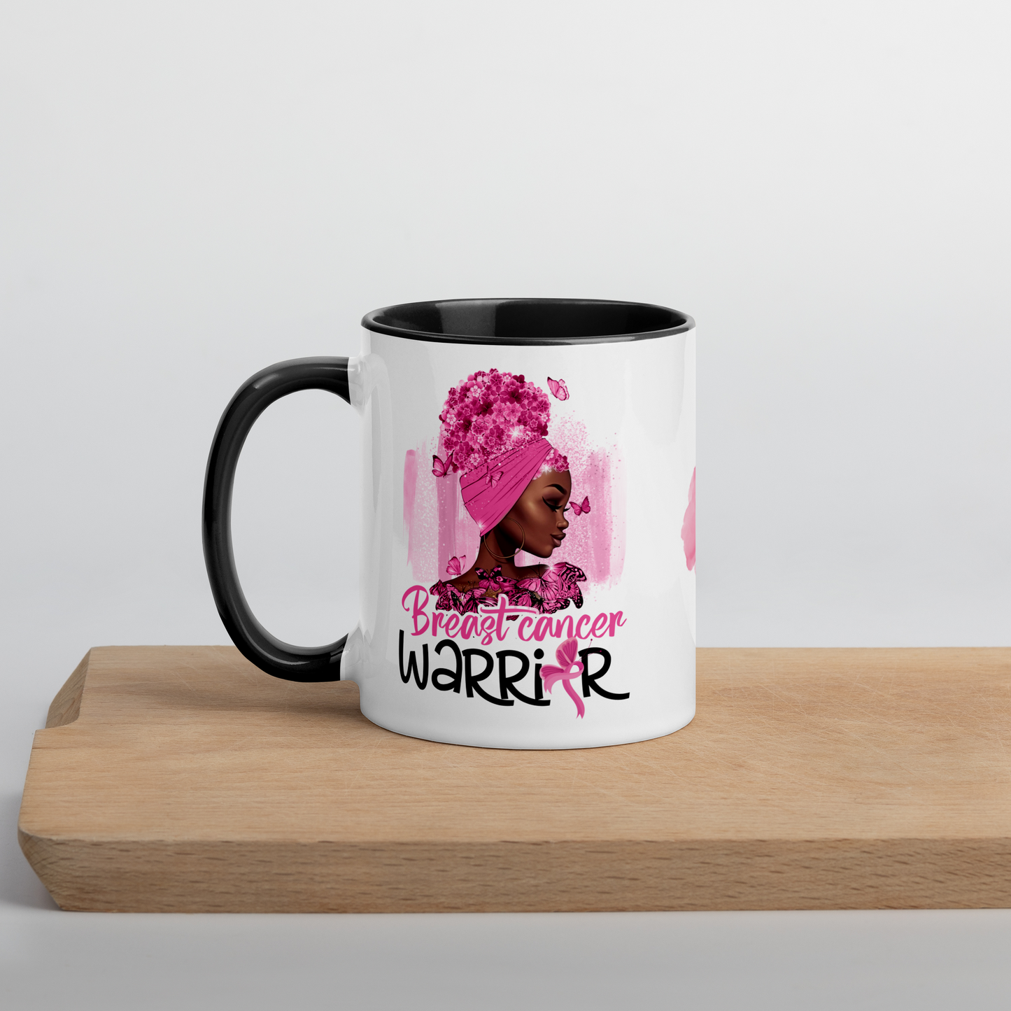 Breast Cancer Warrior Mug • Afro Breast Cancer Coffee Mug • Black Cancer Survivor