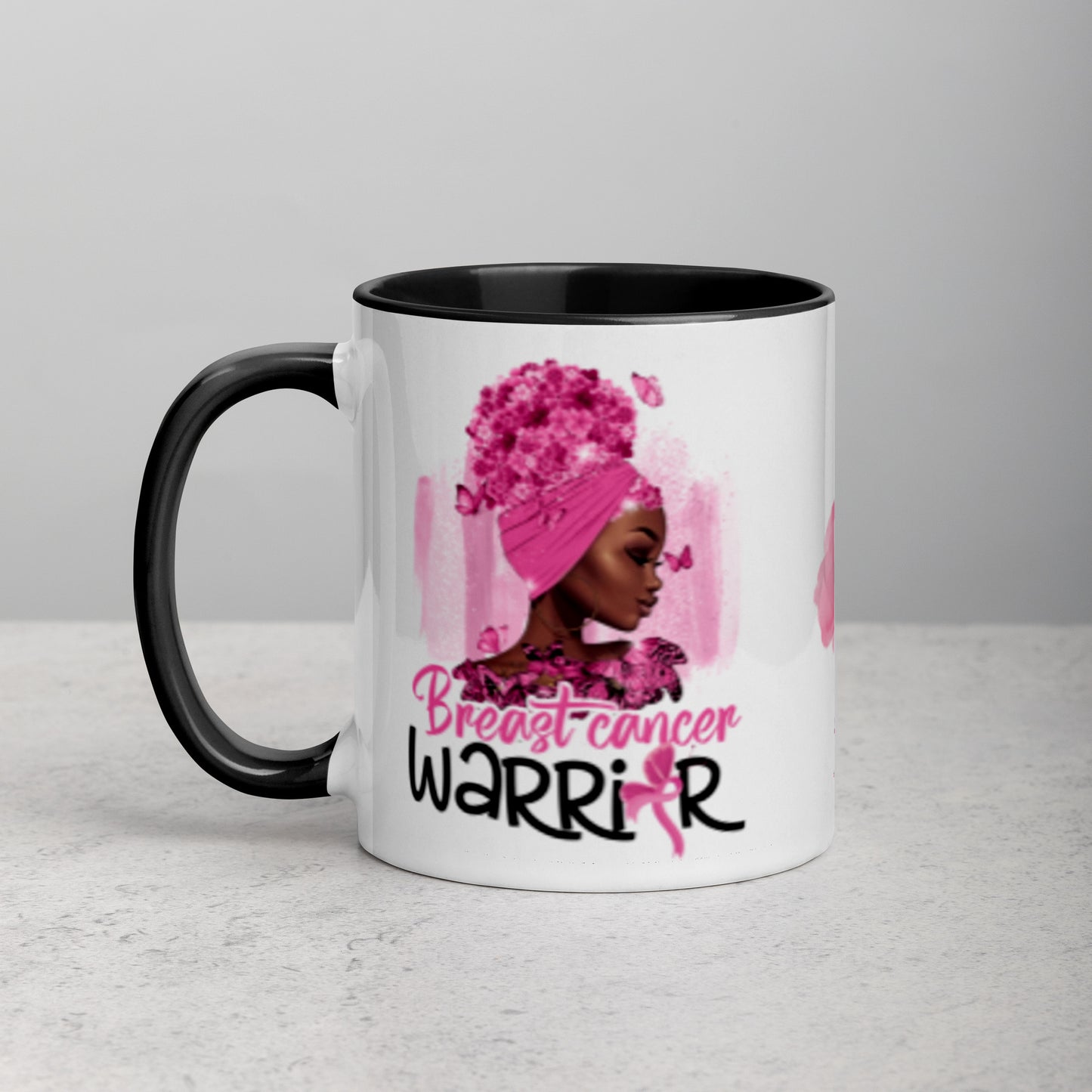 Breast Cancer Warrior Mug • Afro Breast Cancer Coffee Mug • Black Cancer Survivor